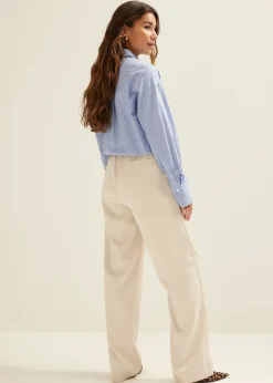 Clearance Cotton Club Pantalon met gestrikt detail ecru