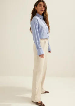 Clearance Cotton Club Pantalon met gestrikt detail ecru