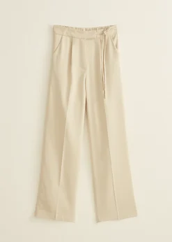 Clearance Cotton Club Pantalon met gestrikt detail ecru