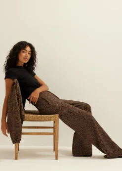 Discount Cotton Club Pantalon met lurex bruin