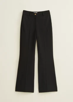 Discount Cotton Club Pantalon met wide leg zwart