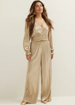 Online Cotton Club Plissé broek goud
