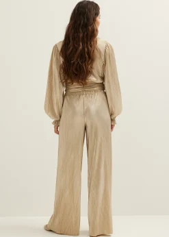 Online Cotton Club Pliss&eacute; broek goud