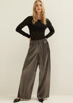 Outlet Cotton Club Plissé broek antraciet