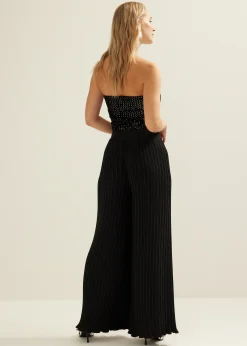 Sale Cotton Club Pliss&eacute; broek zwart