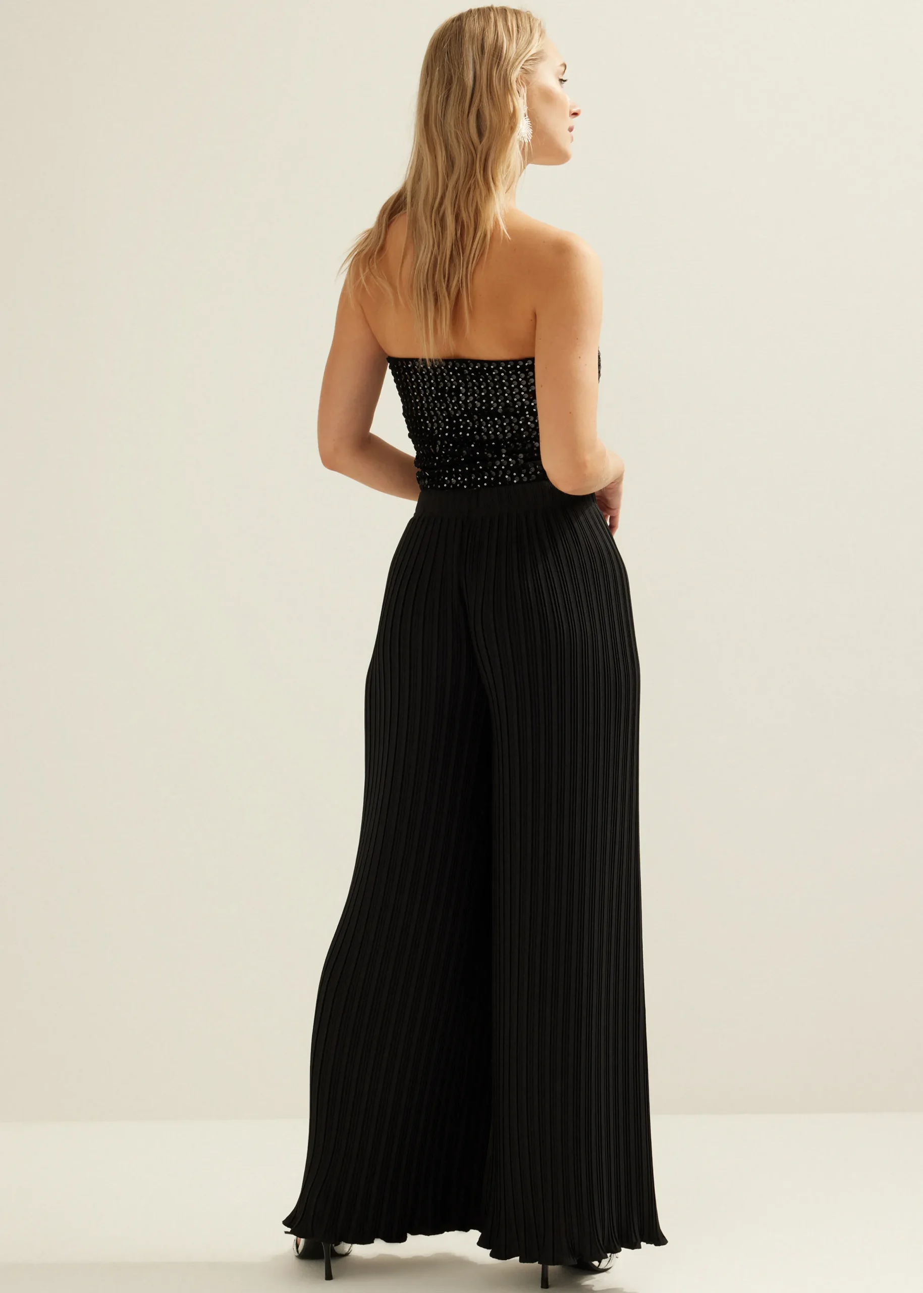 Sale Cotton Club Plissé broek zwart