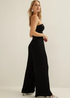 Sale Cotton Club Plissé broek zwart
