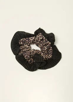 Sale Cotton Club Pliss&eacute; scrunchie meerkleurig