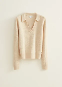 Hot Cotton Club Polo trui met structuur zand