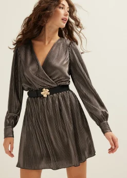 Fashion Cotton Club Riem met bloem zwart