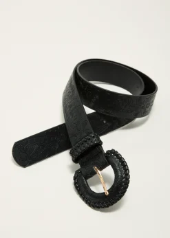 Clearance Cotton Club Riem met reliëf zwart