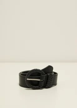 Discount Cotton Club Riem met rotan look gesp zwart