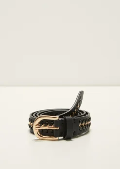 Clearance Cotton Club Riem met vlecht detail zwart