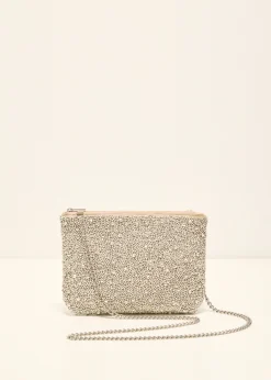 Outlet Cotton Club Schoudertas met kralen zilver