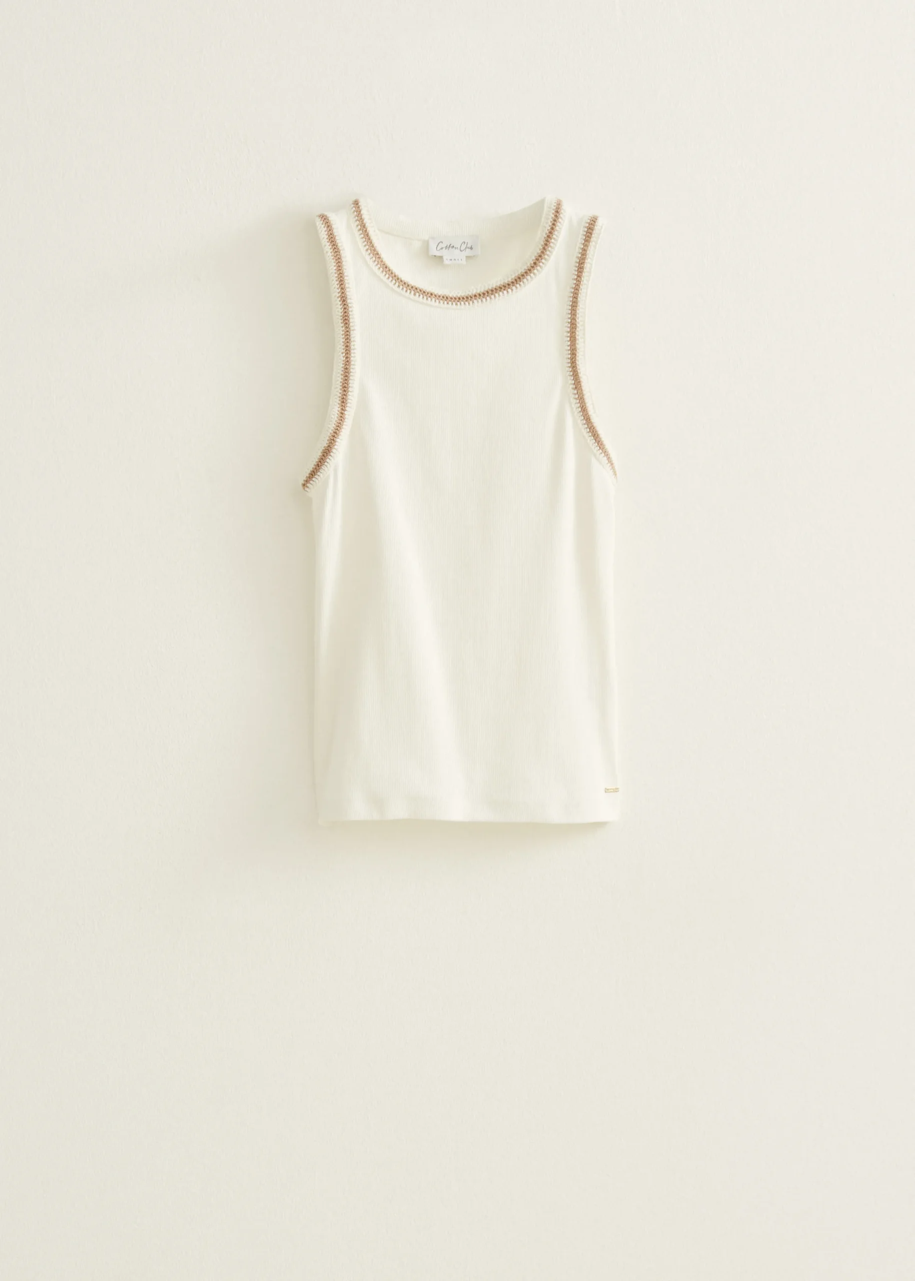 New Cotton Club Singlet crochet details wit,off-white