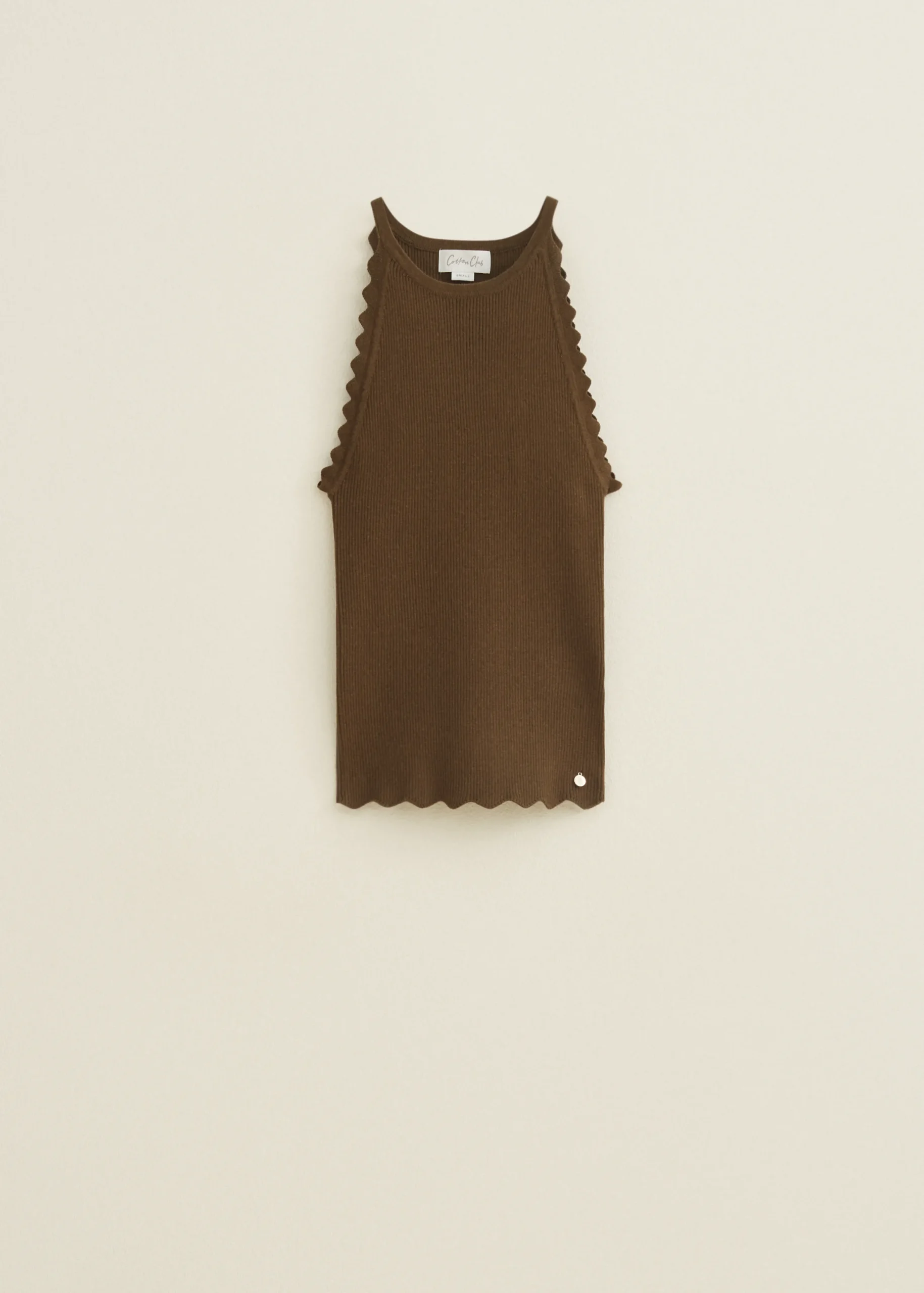 New Cotton Club Singlet geribd groen,olijf,donker
