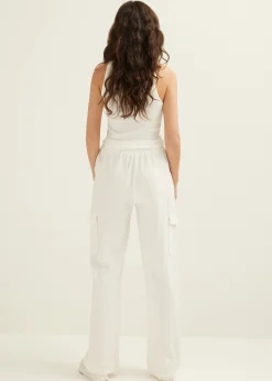 Hot Cotton Club Singlet met logo print wit,off-white