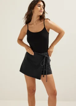 Discount Cotton Club Singlet met spaghettibandjes zwart