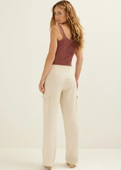 Outlet Cotton Club Singlet met verwassen look bordeaux