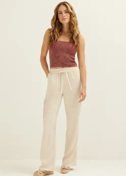 Outlet Cotton Club Singlet met verwassen look bordeaux