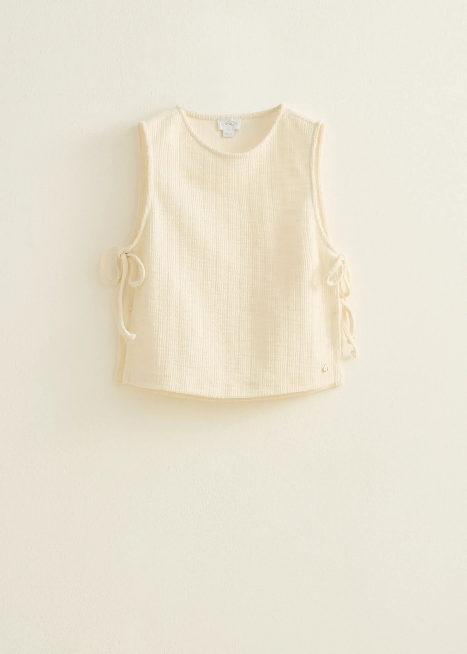 New Cotton Club Singlet met zijstrikken ecru