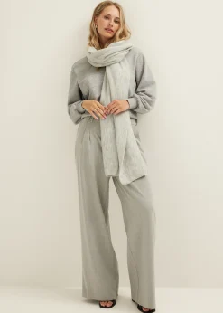Best Cotton Club Sjaal basic grijs,lichtmelee