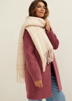 Online Cotton Club Sjaal geruit lichtroze