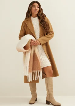 Discount Cotton Club Sjaal met overlopende kleuren bruin