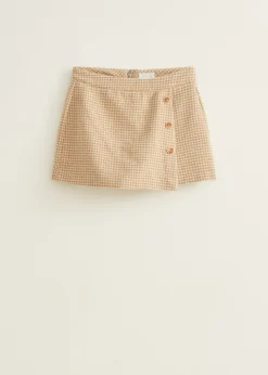 New Cotton Club Skort met geruit patroon zand