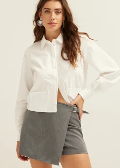 Fashion Cotton Club Skort met riempje grijs