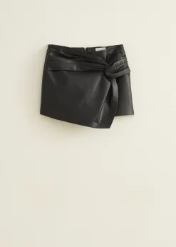 Online Cotton Club Skort van faux leather zwart