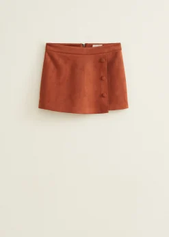 Clearance Cotton Club Skort van suedine cognac