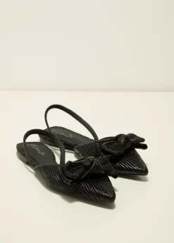 Sale Cotton Club Slingbacks met strik zwart