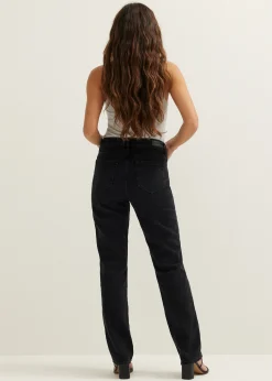 Hot Cotton Club Straight jeans claire bloemen zwart,usedmiddle
