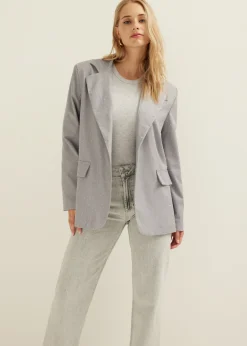 Fashion Cotton Club Strass blazer grijs,lichtmelee