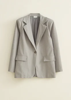 Fashion Cotton Club Strass blazer grijs,lichtmelee
