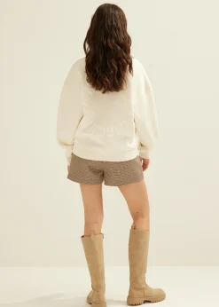 Fashion Cotton Club Sweater met backprint ecru
