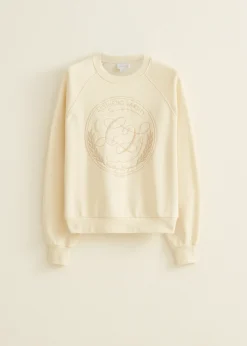 Best Cotton Club Sweater met borduurwerk ecru
