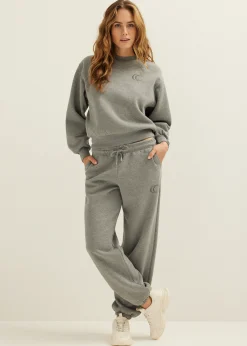 Online Cotton Club Sweater met glitter effect middengrijsgem&ecirc;leerd