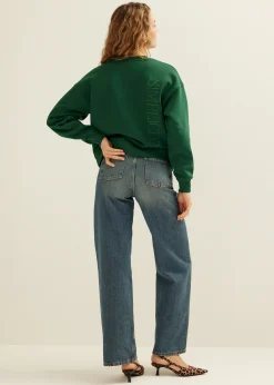 New Cotton Club Sweater simplicity donkergroen