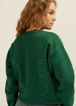New Cotton Club Sweater simplicity donkergroen
