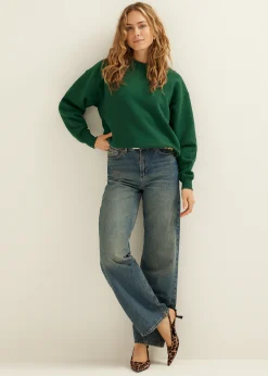 New Cotton Club Sweater simplicity donkergroen