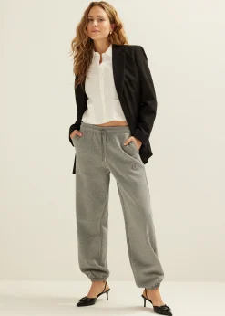 New Cotton Club Sweatpants met glitter middengrijsgemêleerd