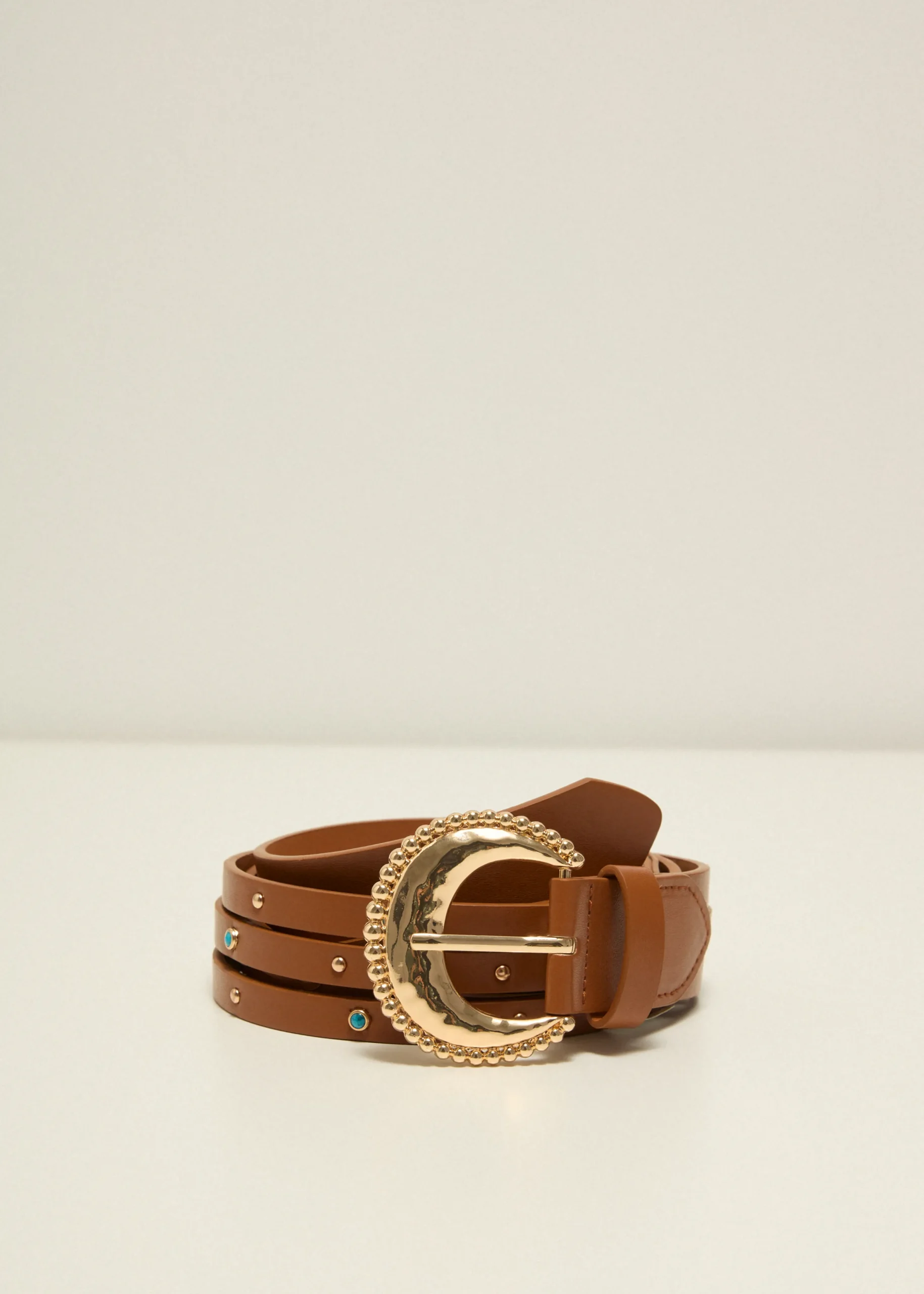 Fashion Cotton Club Taille riem met steentjes cognac