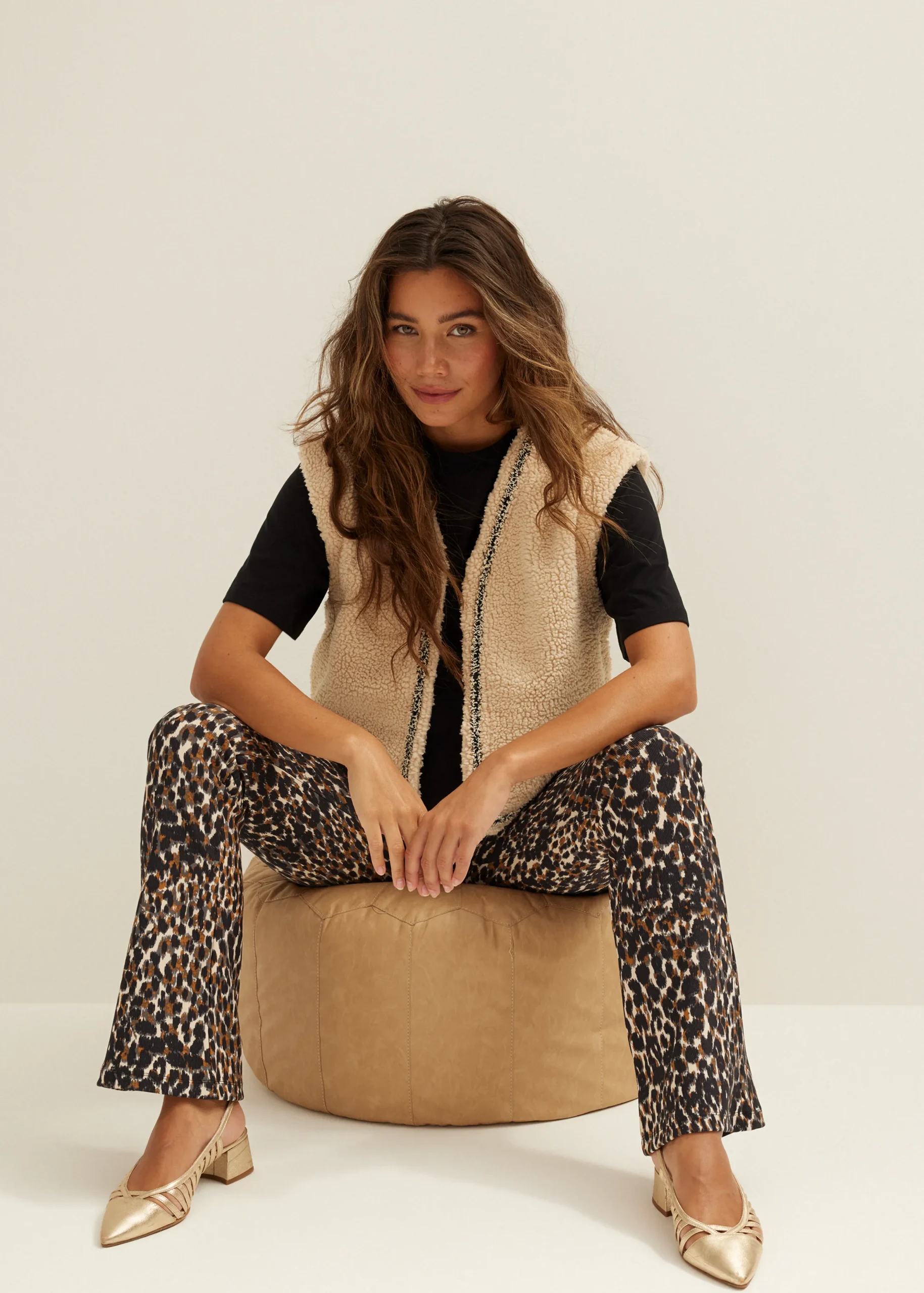 Sale Cotton Club Teddy gilet zand