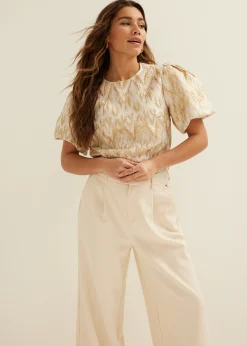 Best Cotton Club Top jacquard middenzand