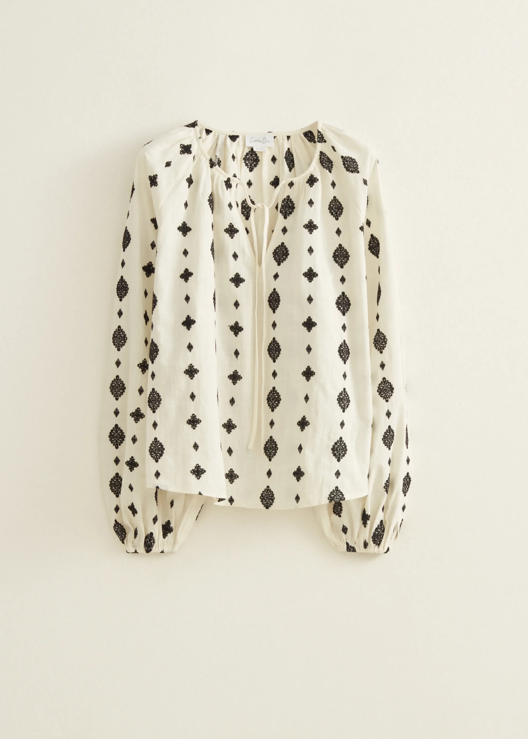 Clearance Cotton Club Top met borduurwerk ecru