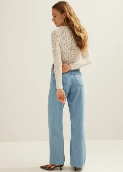 Discount Cotton Club Top met kant ecru