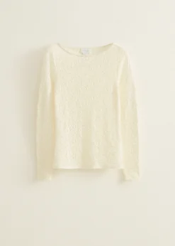 Discount Cotton Club Top met kant ecru
