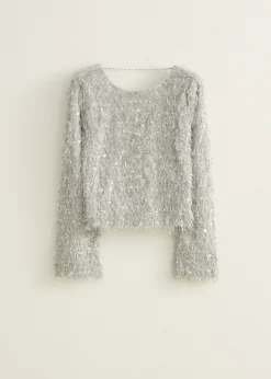 Outlet Cotton Club Top met lage rug lichtgrijs